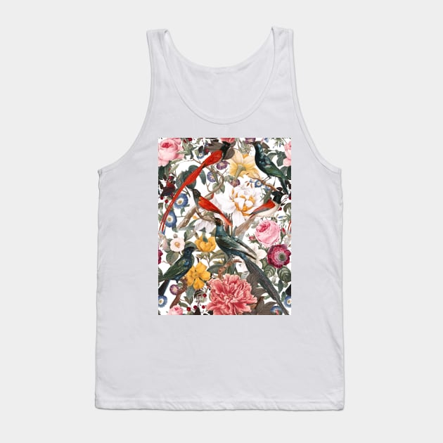 Floral and Birds XXXV Tank Top by burcukorkmazyurek